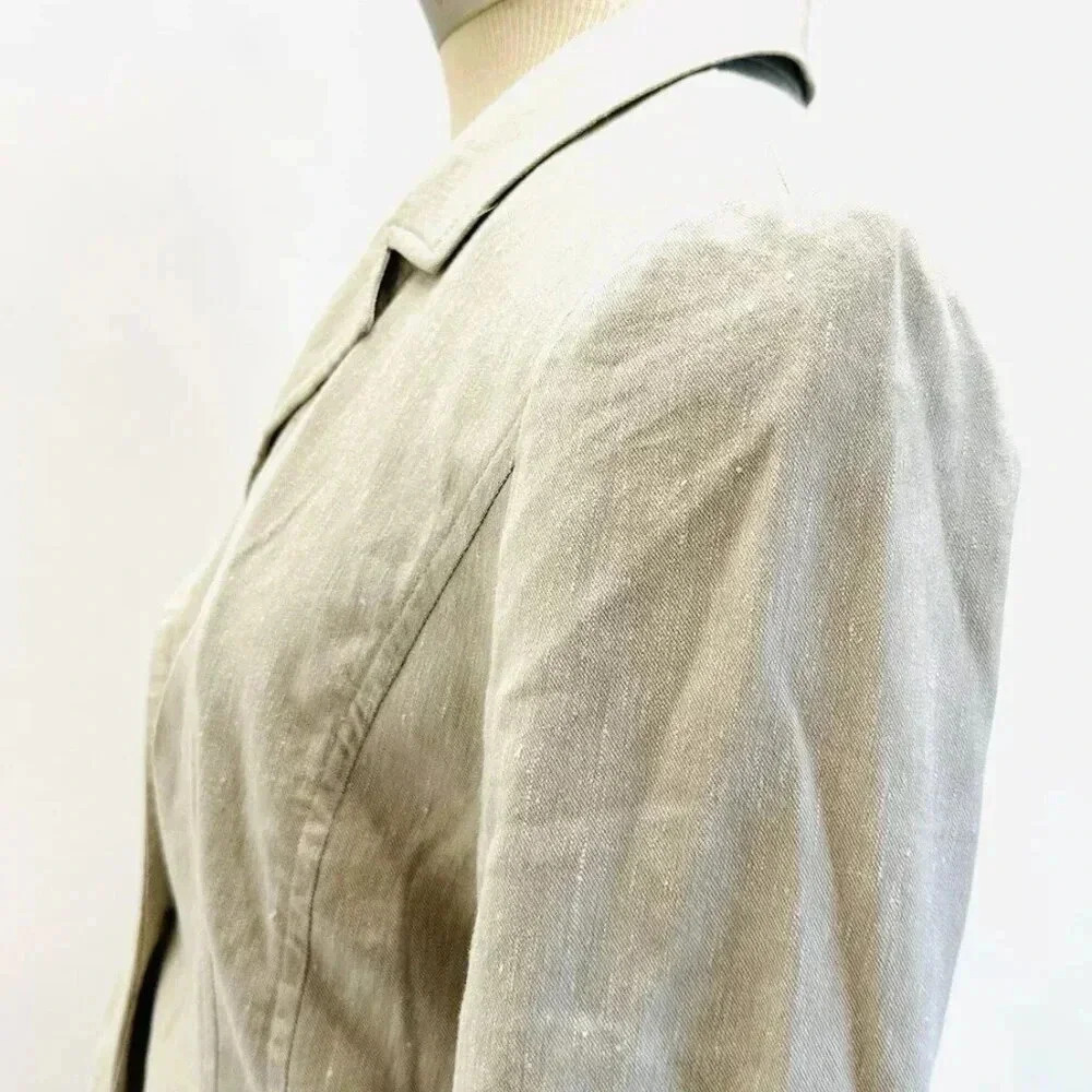 HALOGEN Women Long Sleeve One-Button Collared Pocket Tan Career Jacket Sz Small - Picture 5 of 13